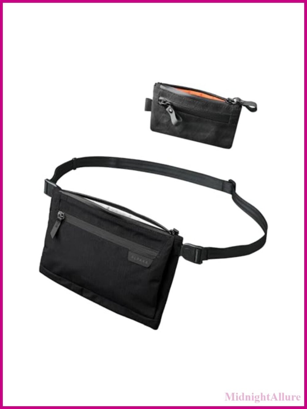 Compact Crossbody Sling Bag RFID Blocking Zip Pouch Card Wallet
